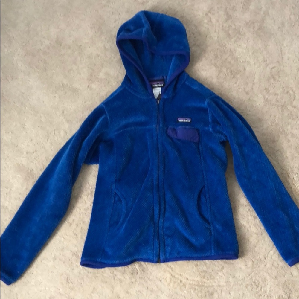 Patagonia re-tool full zip fleece jacket with hood